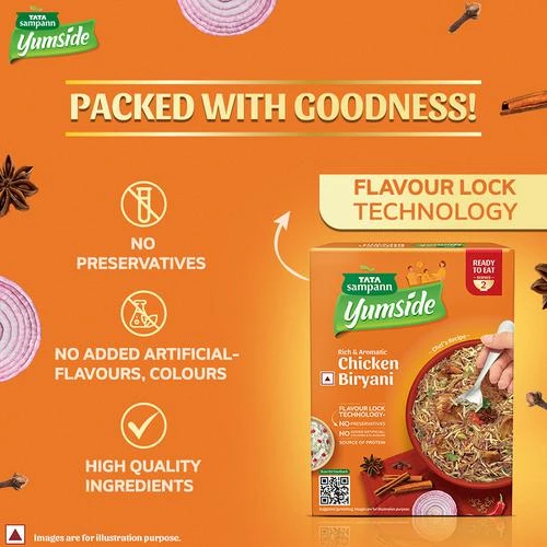 Tata Sampann Yumside chicken-biryani-rich-aromatic-ready-to-eat-meal-serves-2 - Image 6