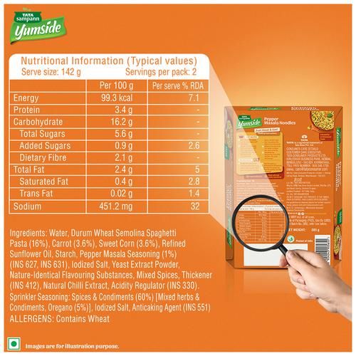 Tata Sampann Yumside pepper-masala-noodles-ready-to-eat-meal-serves-2 - Image 3