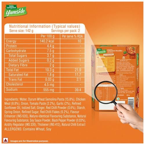Tata Sampann Yumside schezwan-noodles-with-chicken-hot-spicy-ready-to-eat-meal-serves-2 - Image 3