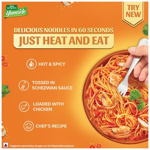 Tata Sampann Yumside schezwan-noodles-with-chicken-hot-spicy-ready-to-eat-meal-serves-2 - Image 5