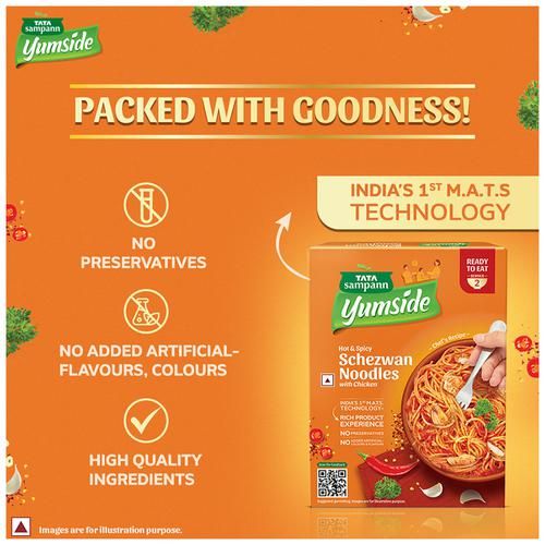 Tata Sampann Yumside schezwan-noodles-with-chicken-hot-spicy-ready-to-eat-meal-serves-2 - Image 6