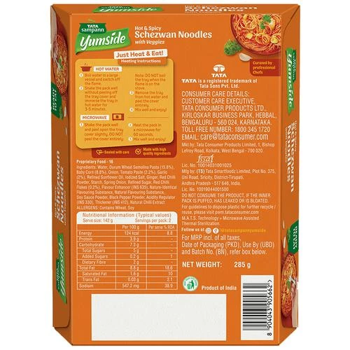 Tata Sampann Yumside schezwan-noodles-with-veggies-hot-spicy-ready-to-eat-meal-serves-2 - Image 2