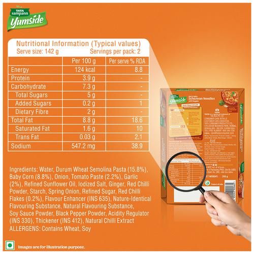 Tata Sampann Yumside schezwan-noodles-with-veggies-hot-spicy-ready-to-eat-meal-serves-2 - Image 3