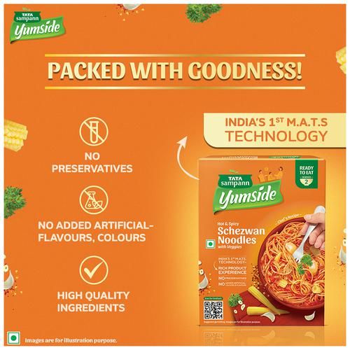 Tata Sampann Yumside schezwan-noodles-with-veggies-hot-spicy-ready-to-eat-meal-serves-2 - Image 6