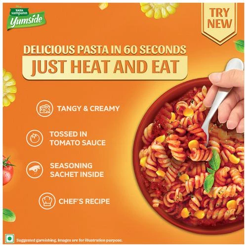 Tata Sampann Yumside tomato-pasta-tangy-creamy-ready-to-eat-meal-serves-2 - Image 5