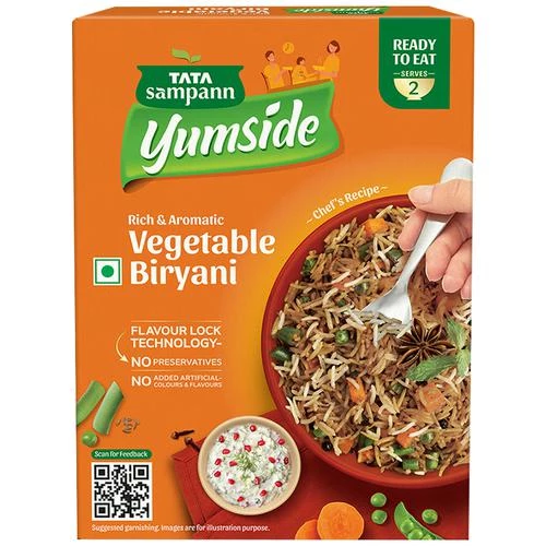 Tata Sampann Yumside Vegetable Biryani Rich Aromatic Ready To Eat Meal Serves 2
