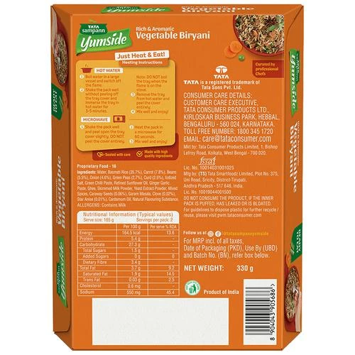 Tata Sampann Yumside vegetable-biryani-rich-aromatic-ready-to-eat-meal-serves-2 - Image 2