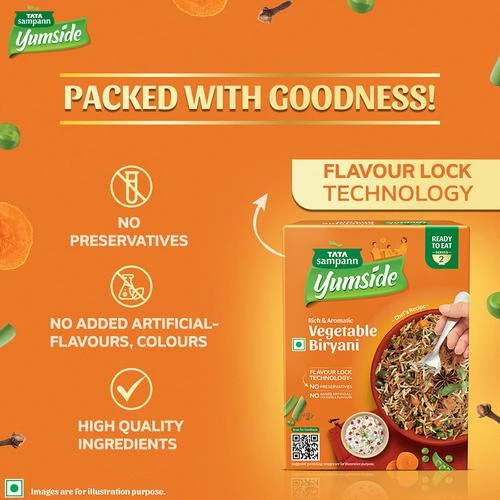 Tata Sampann Yumside vegetable-biryani-rich-aromatic-ready-to-eat-meal-serves-2 - Image 6
