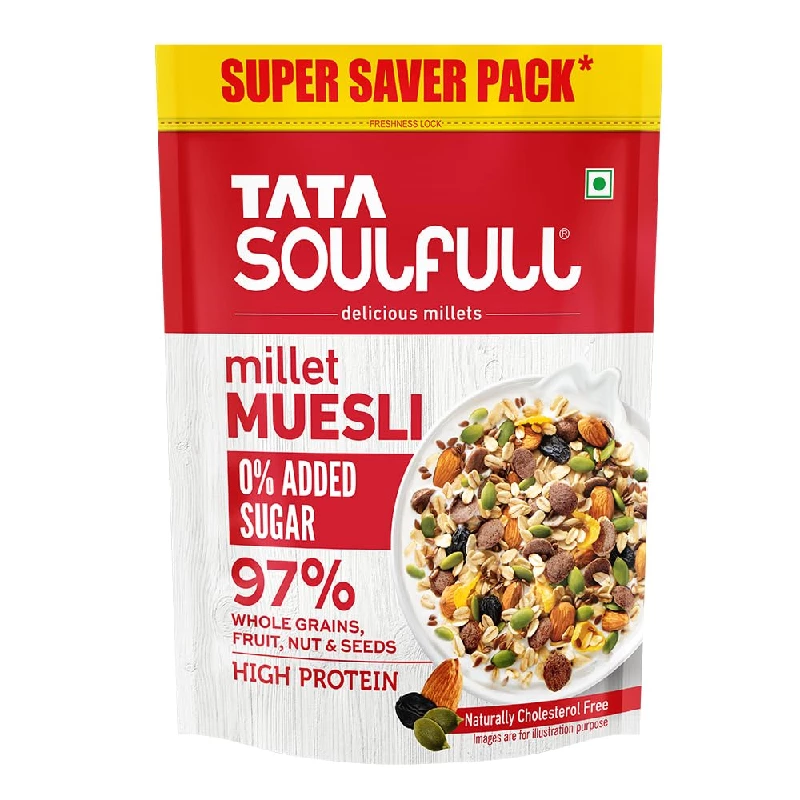 Tata Soulfull 0% Added Sugar Millet Muesli Tata Soulfull 0% Added Sugar Millet Muesli-Pack Size-700 g