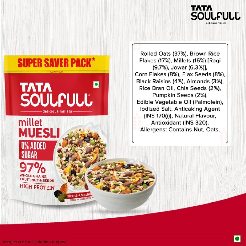 Tata Soulfull 0% Added Sugar Millet Muesli - Image 5