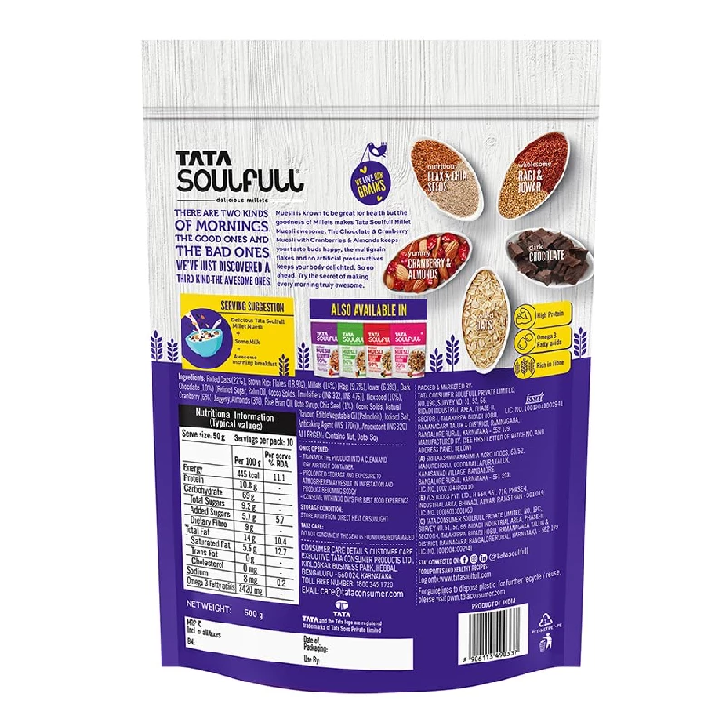 Tata Soulfull Chocolate & Cranberry Millet Muesli - Image 2