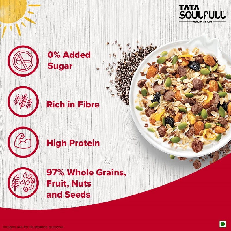 Tata Soulfull Whole Grains, Fruit, Nut & Seeds Millet Muesli - Image 3