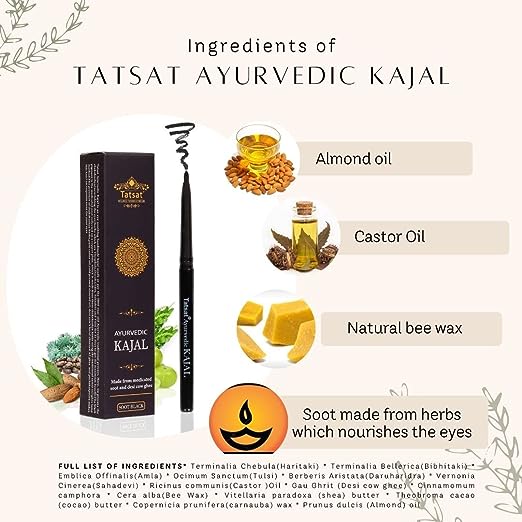 Tatsat 100% Natural Ayurvedic Kajal Pencil - Image 2