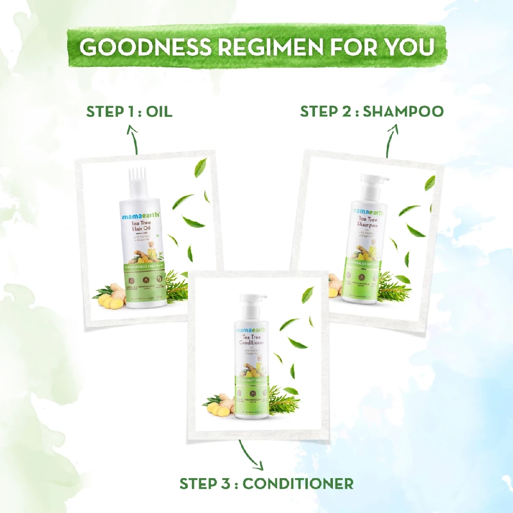 Tea Tree Hair Oil with Tea Tree and Ginger Oil for Dandruff Free Hair - Image 1