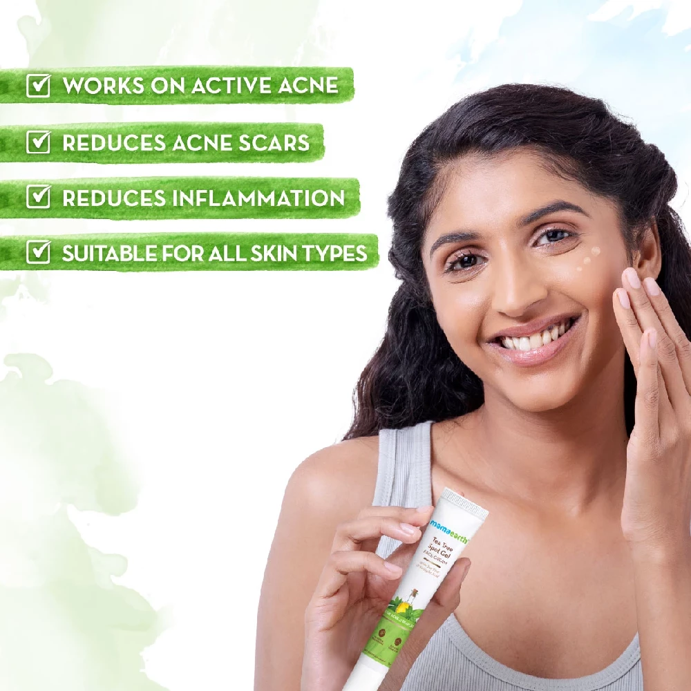 Tea Tree Spot Gel Face Cream with Tea Tree and Salicylic Acid For Acne and Pimples - Image 2