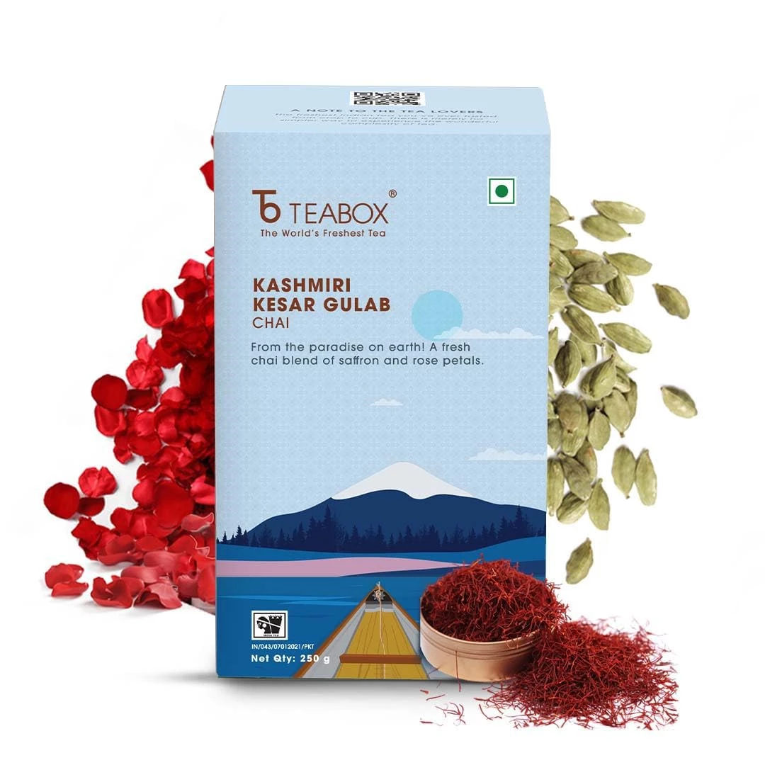 Teabox Kashmiri Kesar Gulab Chai Teabox Kashmiri Kesar Gulab Chai-Pack Size-250 g