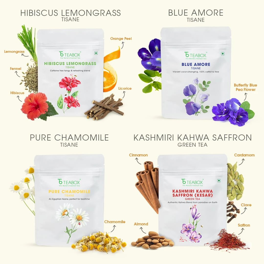 Teabox Wellness Trial Pack & Free Valencia Glass Teacup & Elegant Ball Infuser - Image 4