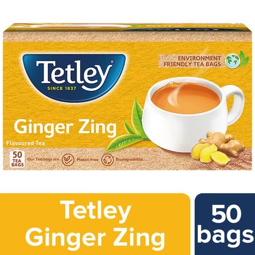Tetley Ginger Zing Tea - Flavoured Tetley Ginger Zing Tea - Flavoured--100 g (50 Bags x 2 each)