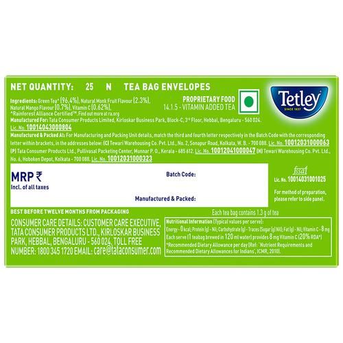 Tetley Green Tea Immune With Added Vitamin C - Natural Mango - Image 2