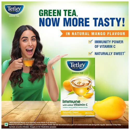 Tetley Green Tea Immune With Added Vitamin C - Natural Mango - Image 4