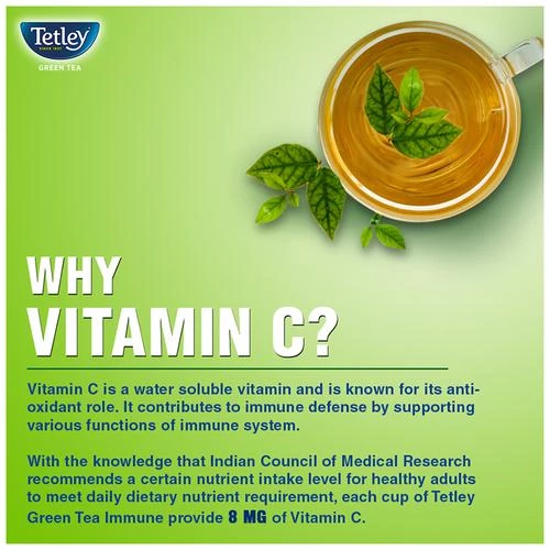 Tetley Green Tea Immune With Added Vitamin C - Natural Mango - Image 5