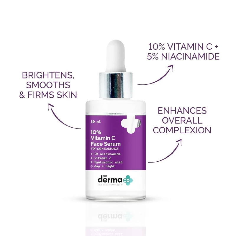 The Derma Co 10% Vitamin C Face Serum with Vitamin C, 5% Niacinamide & Hyaluronic Acid for Skin Radiance - Image 3
