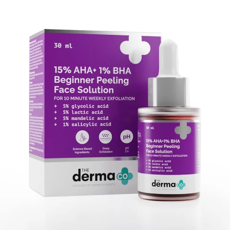 The Derma Co 15% AHA + 1% BHA Beginner Repairing The Derma Co 15% AHA + 1% BHA Beginner Repairing-Pack Size-30 ml
