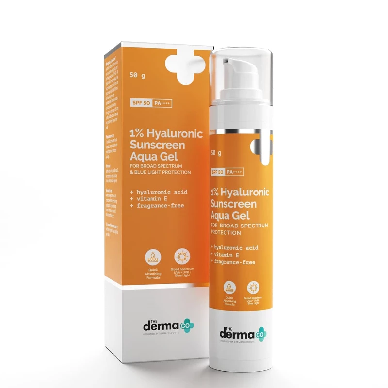 The Derma Co 1% Hyaluronic Sunscreen Aqua Ultra Light Gel with SPF 50 PA++++ For Broad Spectrum