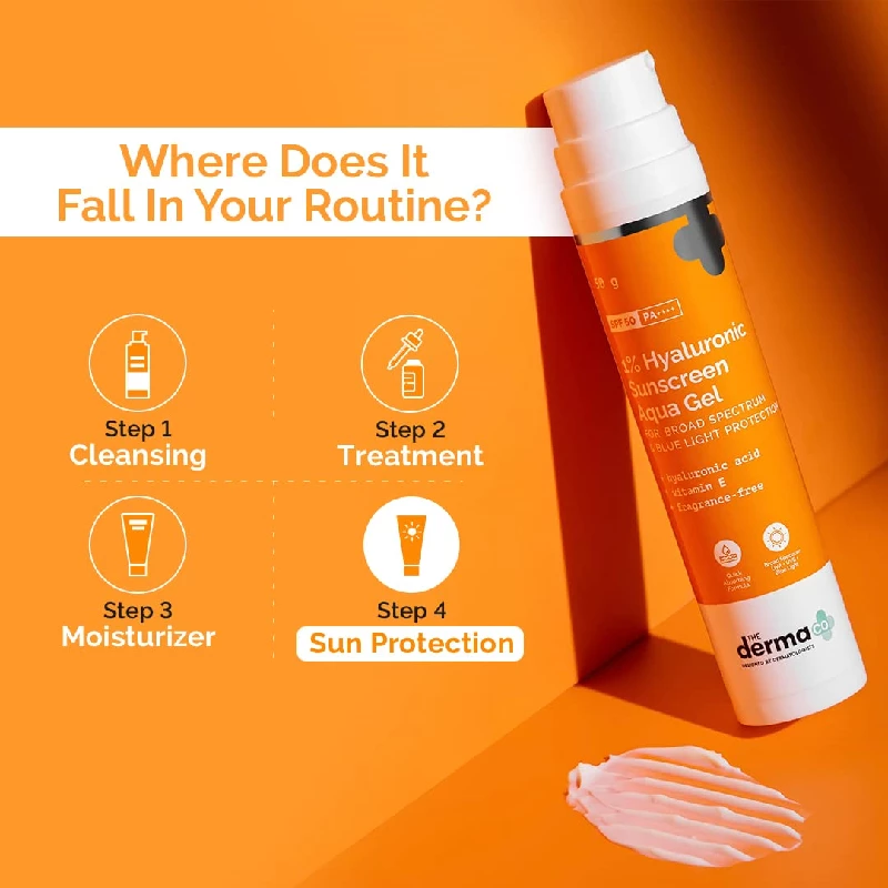 The Derma Co 1% Hyaluronic Sunscreen Aqua Ultra Light Gel with SPF 50 PA++++ For Broad Spectrum - Image 6