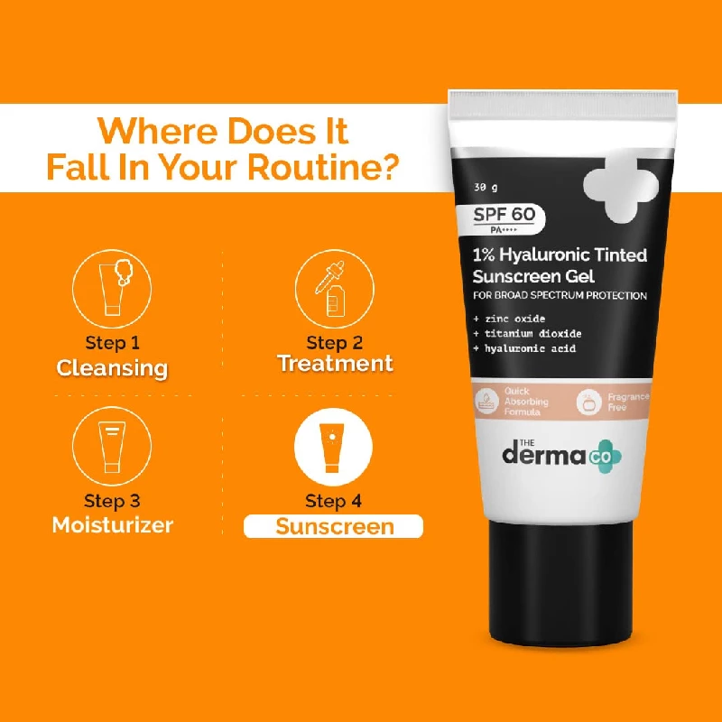 The Derma Co 1% Hyaluronic Tinted Sunscreen SPF 60 Gel - Image 6