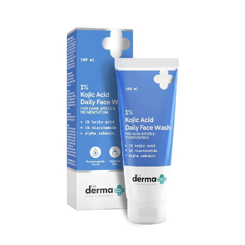 The Derma Co 1% Kojic Acid Face Wash with Niacinamide & Alpha Arbutin For Dark Spots & Pigmentation The Derma Co 1% Kojic Acid Face Wash with Niacinamide & Alpha Arbutin For Dark Spots & Pigmentation-Pack Size-100 ml