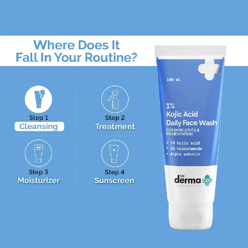 The Derma Co 1% Kojic Acid Face Wash with Niacinamide & Alpha Arbutin For Dark Spots & Pigmentation - Image 6
