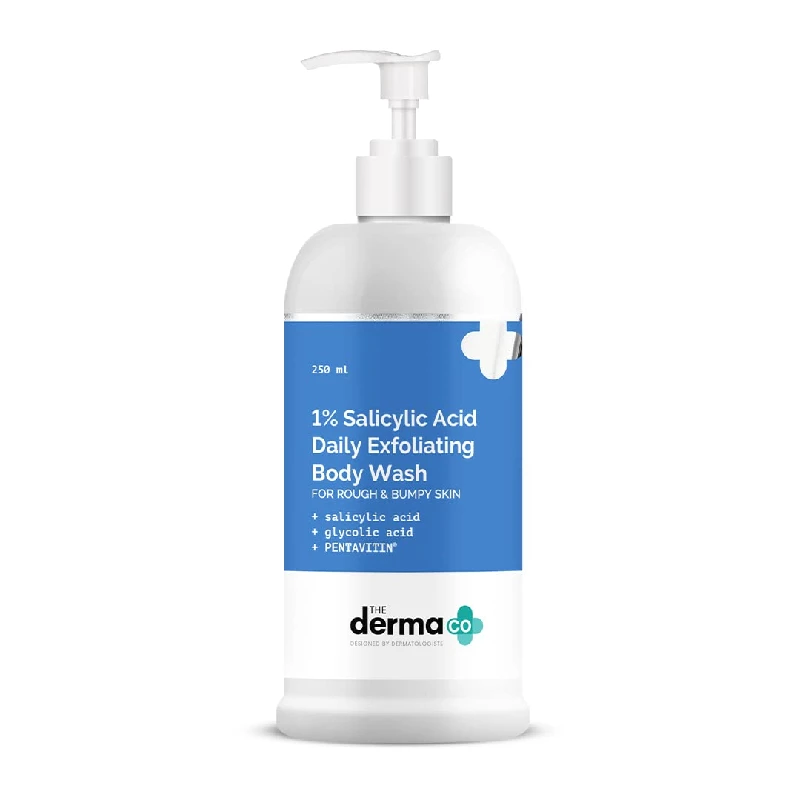 The Derma Co 1% Salicylic Acid Daily Exfoliating Body Wash with Salicylic Acid, Glycolic Acid & Pentavitin The Derma Co 1% Salicylic Acid Daily Exfoliating Body Wash with Salicylic Acid, Glycolic Acid & Pentavitin-Pack Size-250 ml