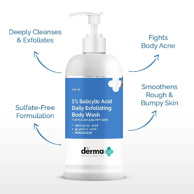 The Derma Co 1% Salicylic Acid Daily Exfoliating Body Wash with Salicylic Acid, Glycolic Acid & Pentavitin - Image 3