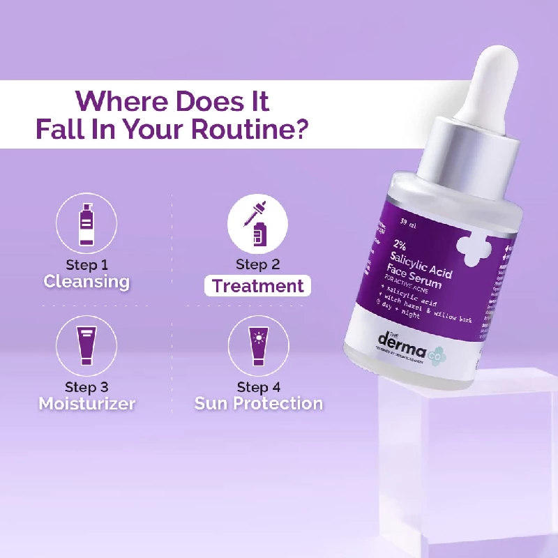 The Derma Co 2% Salicylic Acid Serum with Witch Hazel & Willow Bark for Active Acne - Image 4