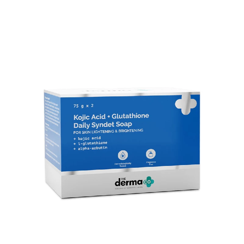 The Derma Co Kojic Acid Syndet Soap with Glutathione for Pigmentation (Pack of 2) The Derma Co Kojic Acid Syndet Soap with Glutathione for Pigmentation (Pack of 2)-Pack Size-150 g