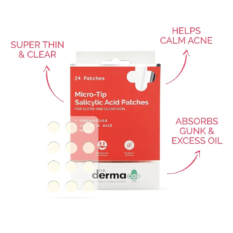 The Derma Co Micro-Tip Salicylic Acid Acne Pimple Patches with Hydrocolloid for Clean & Clear Skin - 24 Patches in 1 Pack - Image 2