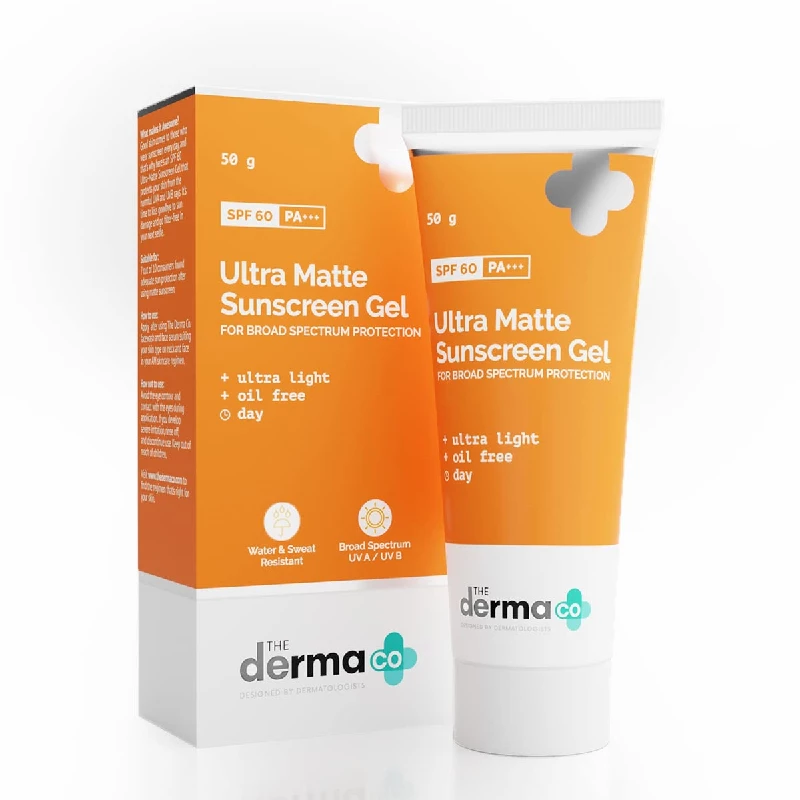 The Derma Co Ultra Matte Sunscreen Gel with SPF 60 The Derma Co Ultra Matte Sunscreen Gel with SPF 60-Pack Size-50 g