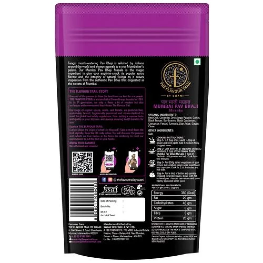 The Flavour Trail by Swani Mumbai Pav Bhaji Masala - No Additives & Preservatives - Image 2