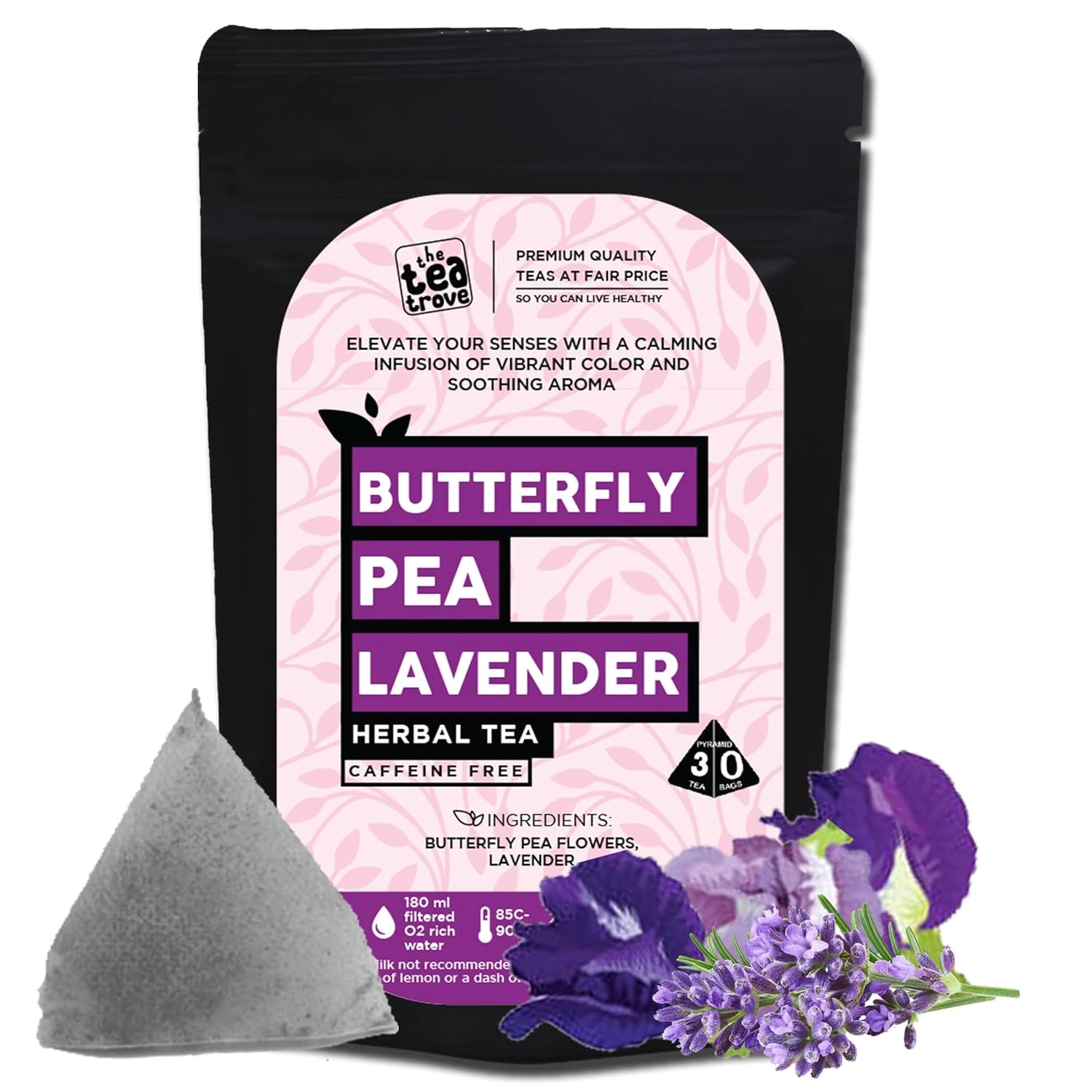 The Tea Trove Butterfly Pea Lavender Tea Bags The Tea Trove Butterfly Pea Lavender Tea Bags-Pack Size-30 Sachets