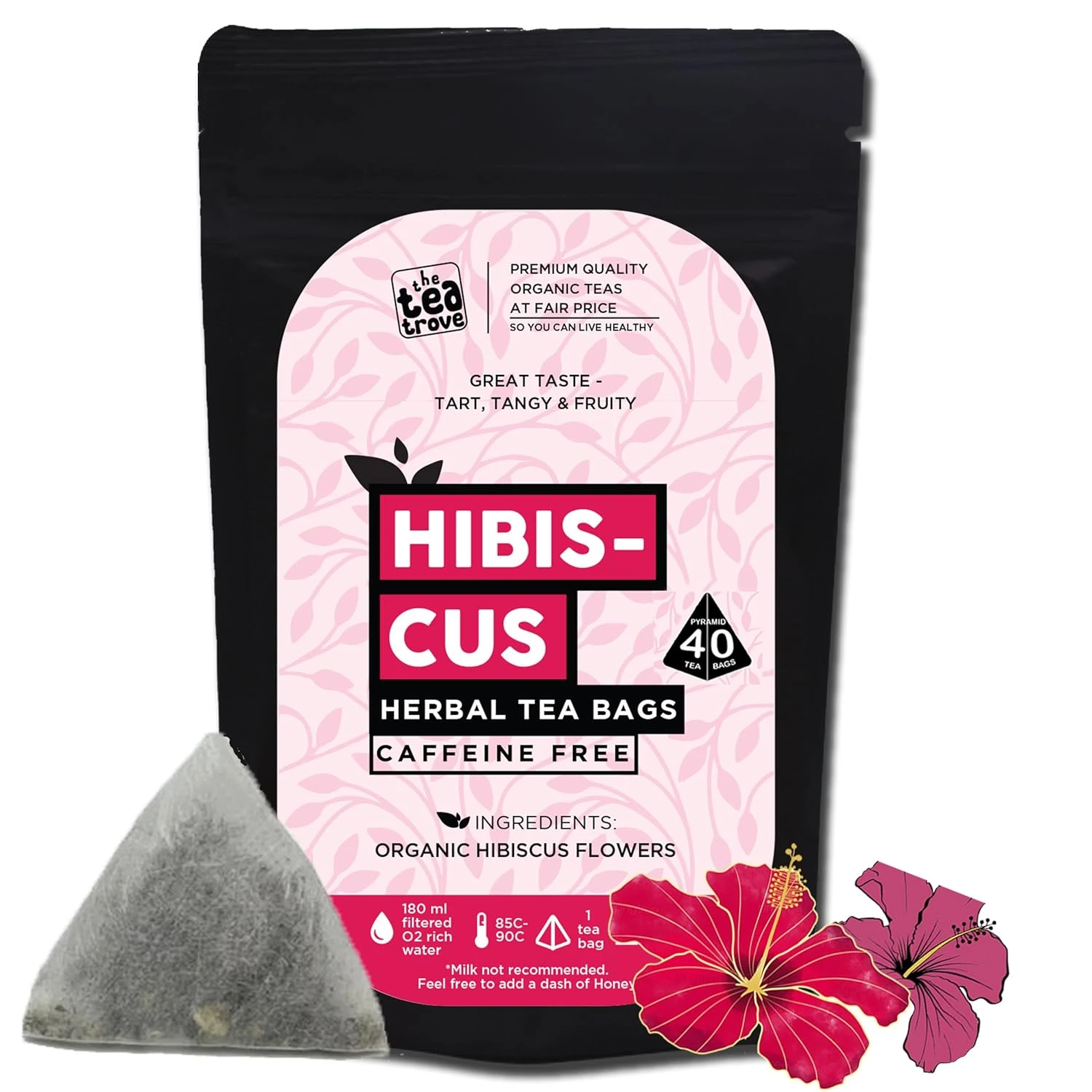 The Tea Trove Organic Hibiscus Tea Leaves Bags The Tea Trove Organic Hibiscus Tea Leaves Bags-Pack Size-40 Sachets