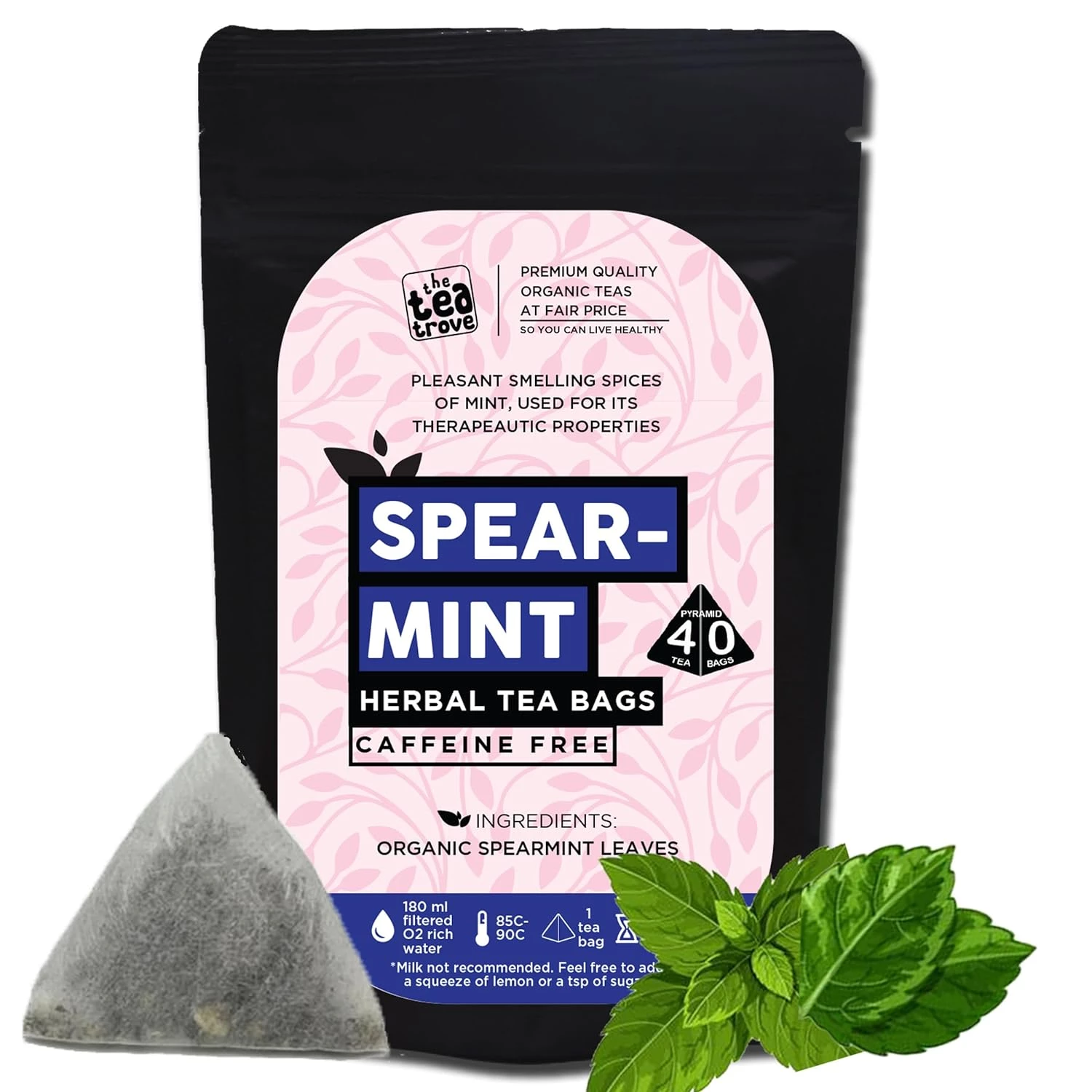 The Tea Trove Spearmint Tea Bags The Tea Trove Spearmint Tea Bags-Pack Size-40 Sachets
