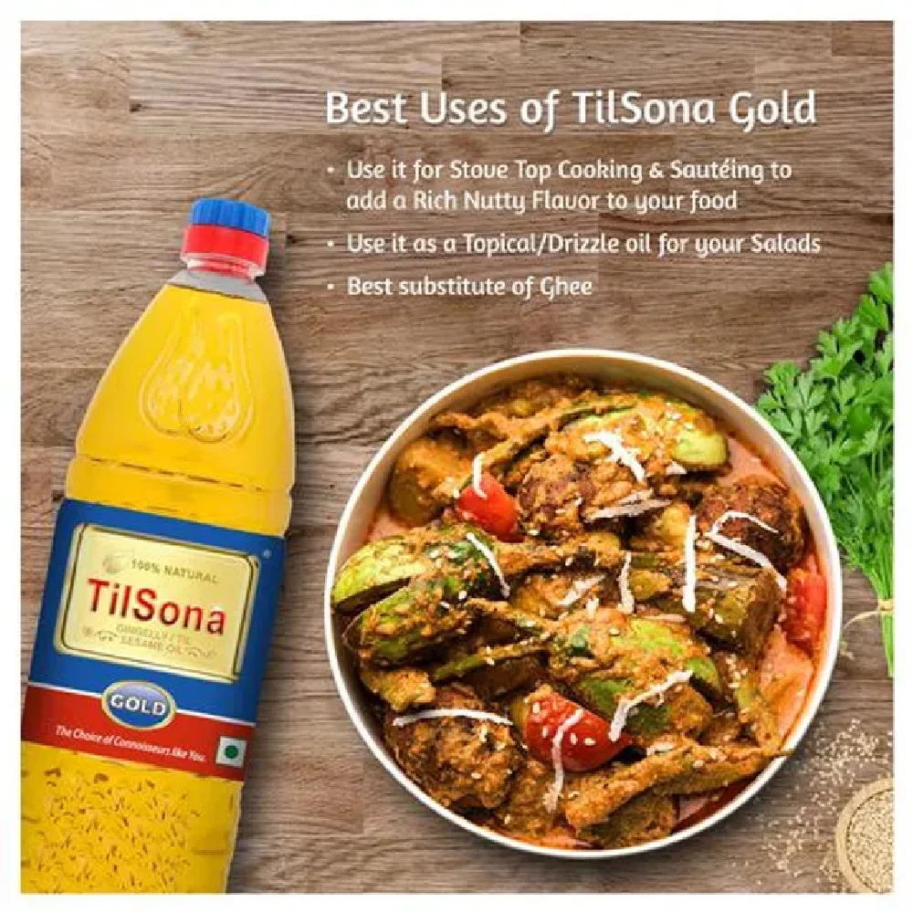 Tilsona Gold Til/Sesame/Gingelly Edible Oil - 100% Natural, Rich In Omega 6, Good For Heart - Image 23