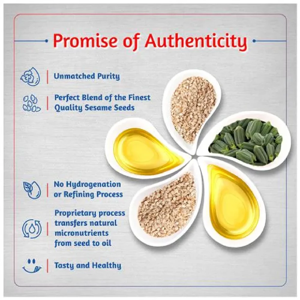 Tilsona Gold Til/Sesame/Gingelly Edible Oil - 100% Natural, Rich In Omega 6, Good For Heart - Image 9