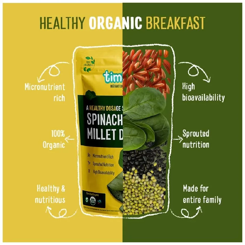 Timios Organic Dosa Mix - Multi Millet + Spinach + Beetroot - Image 3