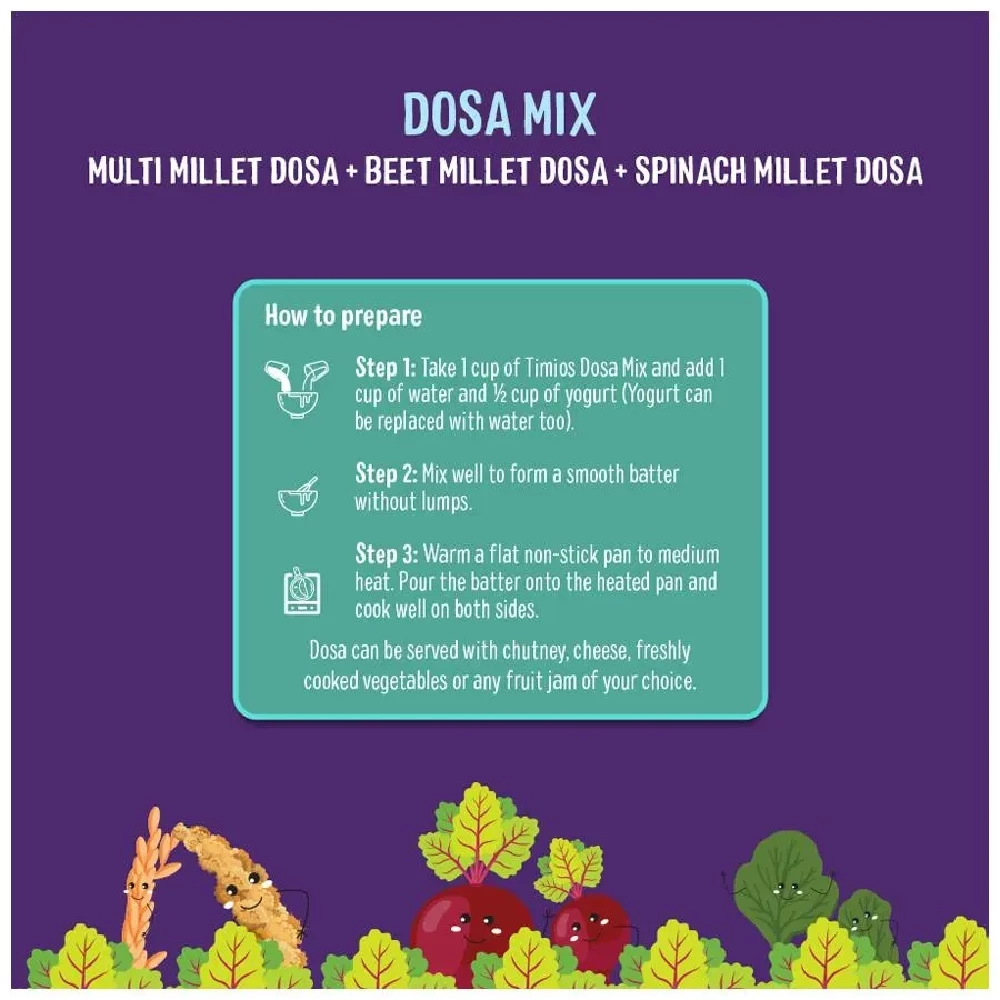 Timios Organic Dosa Mix - Multi Millet + Spinach + Beetroot - Image 8