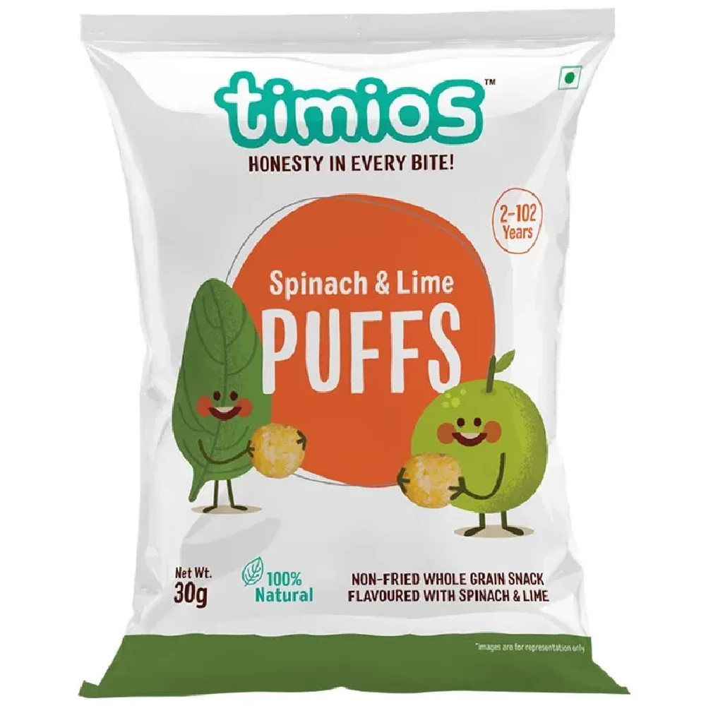 Timios Puffs - Spinach & Lime Timios Puffs - Spinach & Lime--30 g
