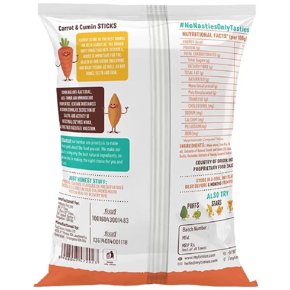 Timios Sticks - Carrot & Cumin - Image 2
