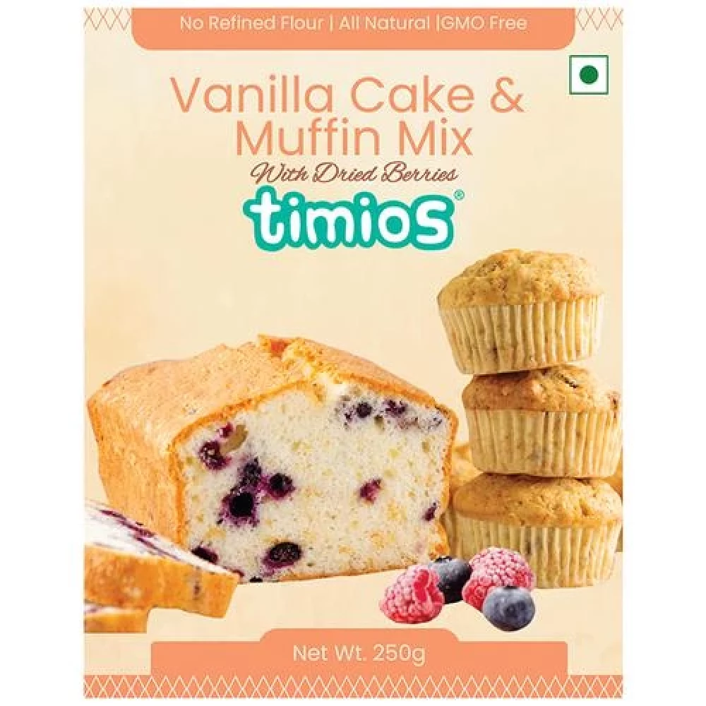 Timios Vanilla Cake & Muffin Mix - Made With Multigrain Timios Vanilla Cake & Muffin Mix - Made With Multigrain--250 g Box