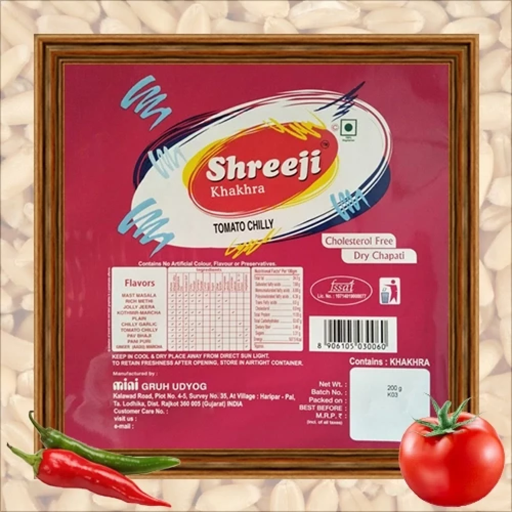Tomato Chilly Khakhra Tomato Chilly Khakhra-Pack Size-400 g